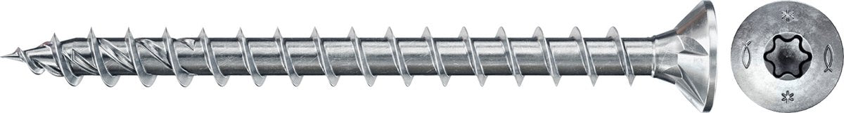 Fischer chipboard screw powerfast ii 4.0x40 tx countersunk head full thread blue galvanized (200)