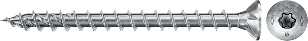 Fischer chipboard screw powerfast ii 4.5x40 tx countersunk head full thread blue galvanized (200)