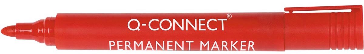 Pennarello indelebile Q-connect, 2-3 mm, punta tonda, rosso 10 pezzi