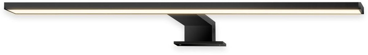 B.k.licht briloner thin - Illuminazione da specchio a LED - Luce bianca calda - Lampada da specchio - Fissabile o avvitabile - Nero - 50x10,5x4 cm