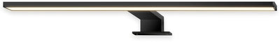 B.k.licht briloner thin - Illuminazione da specchio a LED - Luce bianca calda - Lampada da specchio - Fissabile o avvitabile - Nero - 50x10,5x4 cm