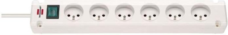 Brennerstuhl Bremounta ciabatta 6 prese bianco 3m H05VV-F 3G1.5 con interruttore *fr be*