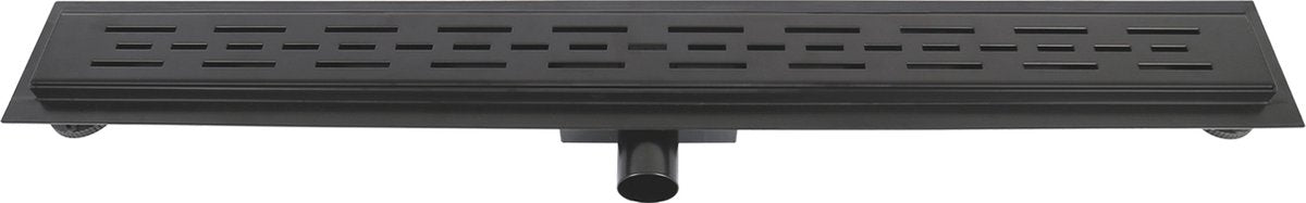 Scarico doccia Differnz - 7 x 7 x 80 cm - con flangia - acciaio inossidabile nero