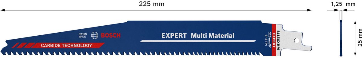 Lama per sega alternativa Bosch 10x expert multi material s 1156 xhm - 2608...