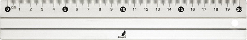 Regla canguro - 20 cm - aluminio - con incrustaciones de goma - k-760020