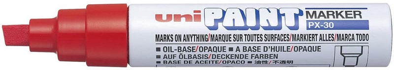 Pennarello a vernice rossa Posca uni paint px-30 - Punta a scalpello da 4 - 8,5 mm - Pennarello a vernice a base di olio adatto a molte superfici come; vetro, carta, ceramica, plastica o metallo