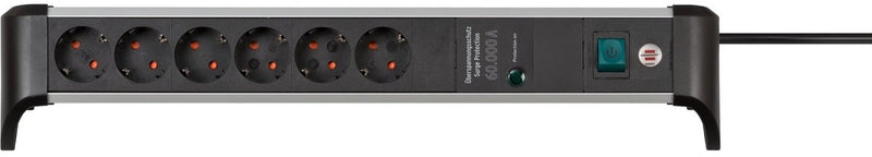 Brennerstuhl alu-office-line 60.000a multipresa con protezione da sovratensione 6 vie 1,8 m h05vv-f 3g1,5