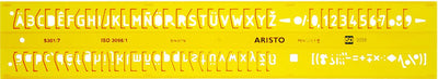 Aristo lettersjabloon - afmetingen 180x40mm - letterhoogte 7mm - h-profiel - oranje transparant - ar-5301 7