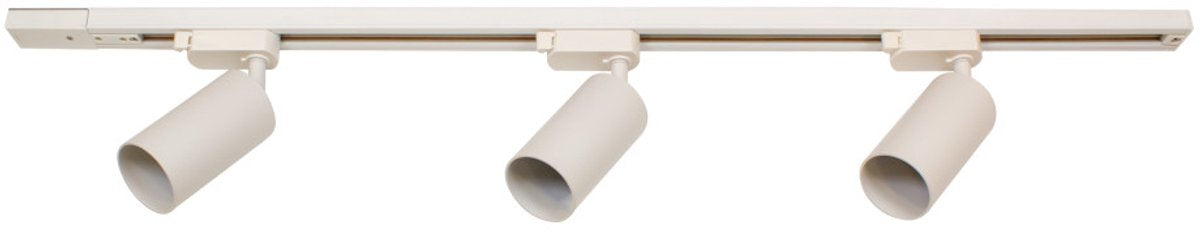 Integral 1 meter 1-phase rail set white including 3x gu10 spots (excl. light source) with end cap | 3 x gu10