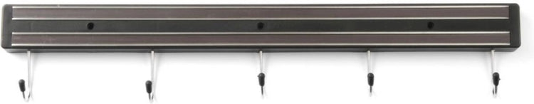 Hendi messenmagneet met 5 haken – 2 sterke magneetstrips – 470 mm – eenvoudig te monteren