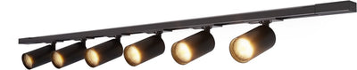 Calex track lighting - 2 meters - gu10 fitting - 6 spots - surface-mounted spot - matt black - 1 phase