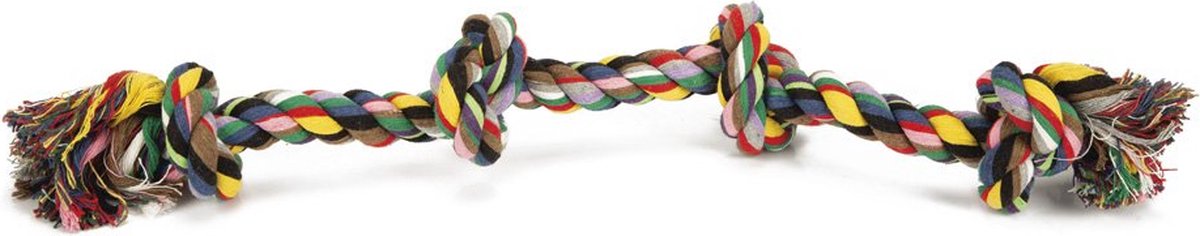 Beeztees flostouw - hondenspeelgoed - 5 knopen - gekleurd - ca. 1000 gram - 95x10x10 cm