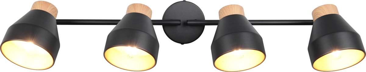 Rl live your light reality valentin - spot - black matt - excl. 4x e14 4 w - swiveling - wall and ceiling mounting - casalum