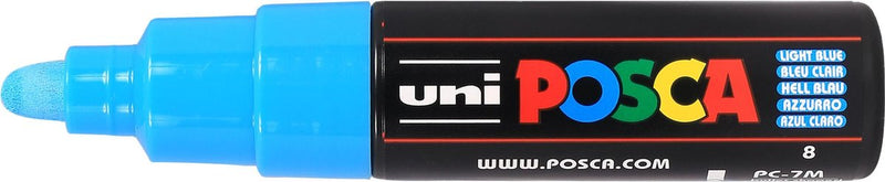 Pennarello Uni Posca 7m azzurro - punta conica 4,5mm