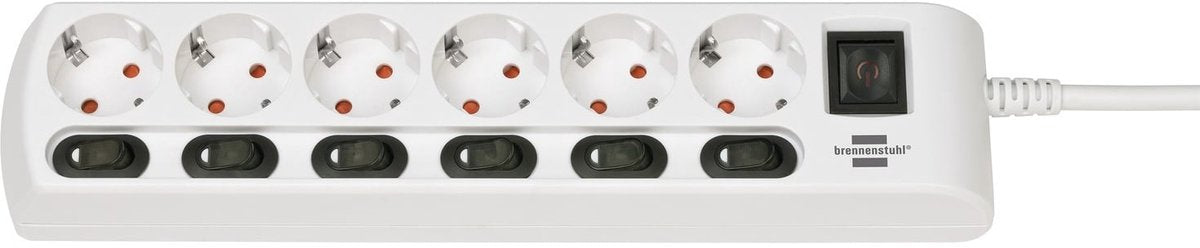 Brennenstuhl Striscia Socket Switch Switch White 6 volte