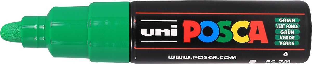 Pennarello Uni Posca 7m verde scuro - punta conica