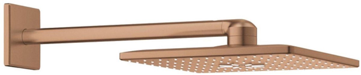 Grohe rainshower hoofddouche+arm vierkant warm sunset geborsteld