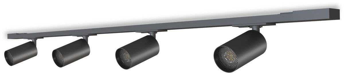 Calex railsysteem verlichting - 2 meter - gu10 fitting - 4 spots - opbouwspot - mat zwart - 1 fase