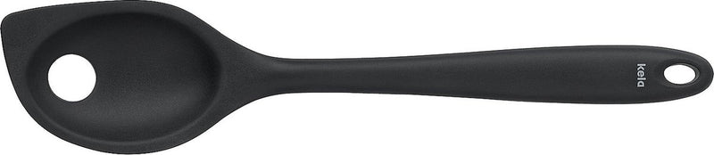 Cucchiaio per mescolare Kela con foro, silicone, nero - | tom