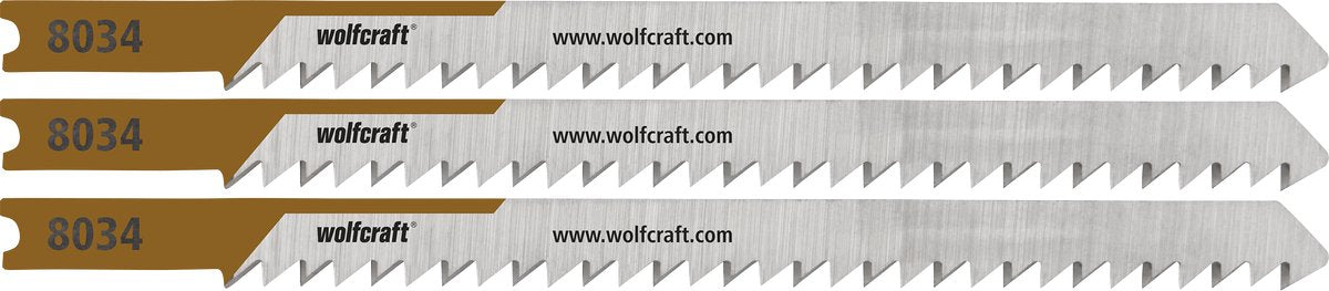 Wolfcraft - Hojas de sierra de calar MDF para madera - Hoja de sierra de calar de corte fino - Hoja HCS con mango en U – 8034000