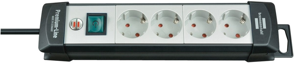 Presa multipla Brennerstuhl premium-line a 4 vie nero grigio chiaro 1,8 m h05vv-f 3g1,5