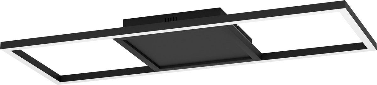 Eglo connect.z calagrano-z smart plafondlamp - 64 cm - zwart wit - instelbaar rgb wit licht - dimbaar - zigbee