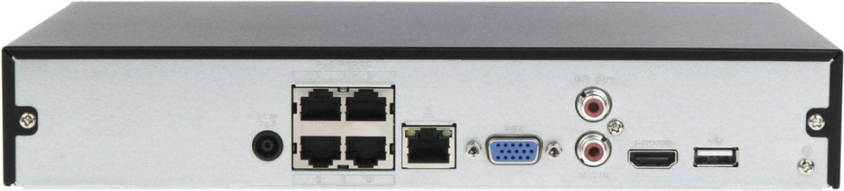 Dahua nvr4104hs-p-ei - nvr ai recorder poe voor max. 4 x 16 mp ip camera's