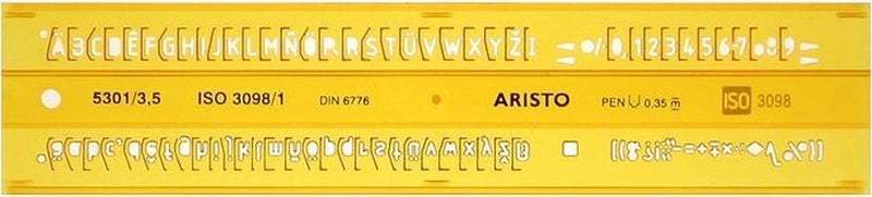 Aristo Aristo AR-5301 Plantilla de 3 letras 3.5 mm H-Profile Escrituras Formulario B Ley