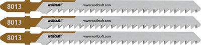 Wolfcraft - 3 decoupeerzaagbladen voor mdf - 65mm fijne snede - hcs-blad met t-schacht - hout - 8013000