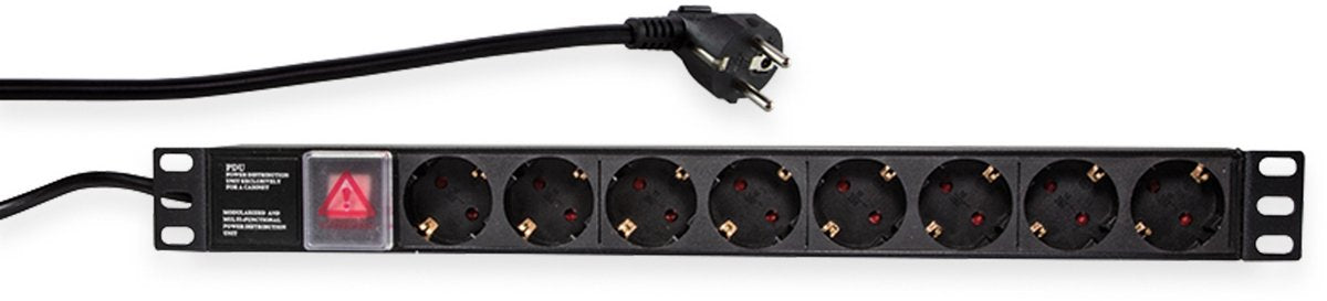 Regleta Logilink - 8 vías con interruptor - cable de 2 metros - máx. 3500 vatios - 16a - apto para 19 racks o montaje suelto