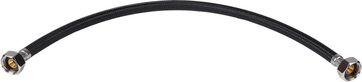 Differnz aansluitslang flexibel - 1 2 inch (f) naar 1 2 inch (f) - zwart - aansl;uitingen chroom kleur