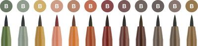 Penna da disegno Faber-castell - penna pitt artist - terra - 12 pezzi - fc-267422