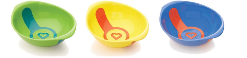 Stoviglie per bambini Munchkin - ciotole bianche calde - ciotole sensibili al calore - set da 3 - lavabile in lavastoviglie - dai 6 mesi - set stoviglie per bambini da 3 pezzi