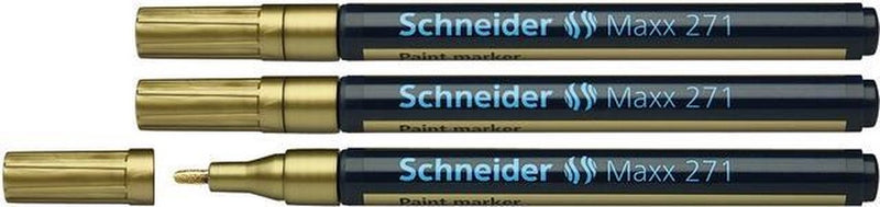 Marcador de pintura schneider de instrumentos de escritura Schneider - maxx 271 - 1-2 mm - dorado - 3 piezas - s-127153-3