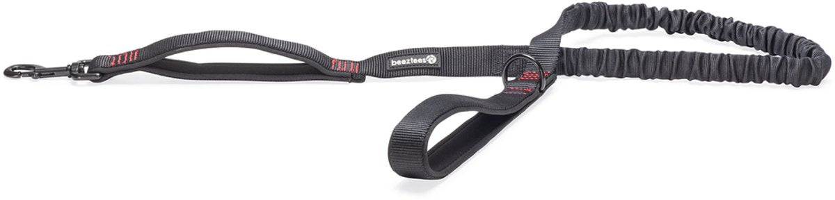 Beeztees parinca premium correa elástica para caminar - correa para perros - nailon - negro - 120 cm x 25 mm