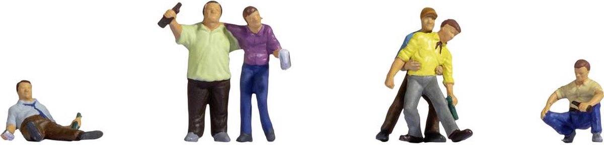 Nor 36559 n figuras de borrachos pintadas, de pie, sentadas, acostadas