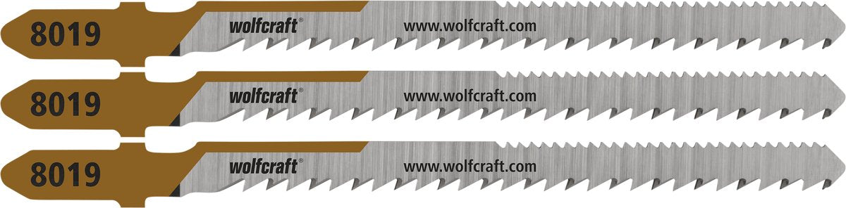 Wolfcraft - hardhout decoupeerzaagbladen 50mm - mirror-cut - decoupeerzaagblad hcs met t-schacht – hout - 8019000