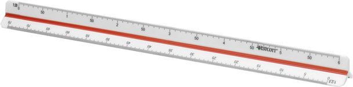 Westcott schaalstok - 30cm - schaal 1:2,5 5 10 20 50 100 - ac-e10164