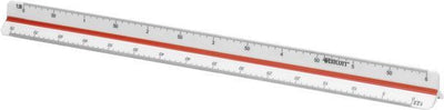 Westcott schaalstok - 30cm - schaal 1:2,5 5 10 20 50 100 - ac-e10164
