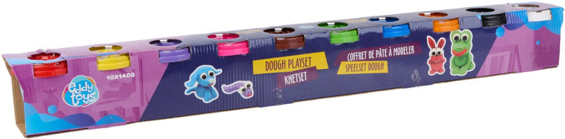 Eddy Toys set da gioco in argilla per bambini - set di argilla 10x140g - giocattoli in argilla da modellare - set artigianale con argilla - argilla da gioco per bambini - set di argilla da modellare