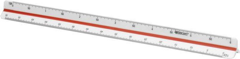 Bastone scala Westcott - 30 cm - scala 1:2,5 5 10 20 50 100 - ac-e10164