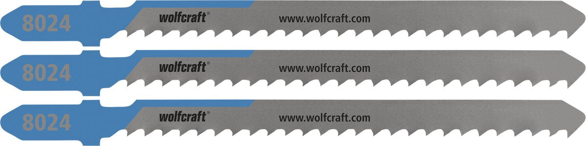 Wolfcraft - staal decoupeerzaagbladen tot 6mm - 3 stuks - hss decoupeerzaagblad met t-schacht - 8024000