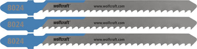 Wolfcraft - hojas de sierra de calar de acero hasta 6 mm - 3 piezas - hoja de sierra de calar HSS con eje en T - 8024000