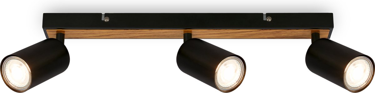 Briloner tib - proyector de techo - 2172034 - giratorio - encendido/apagado mediante interruptor de pared - 15,5 x 5,5 x 44 cm - madera negra