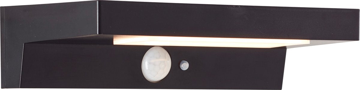 Brilliant barker - lampada da parete per esterno - led 3w - solare - 430 lm - 4000k - ip44 - nero