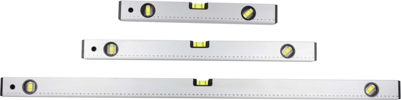 Livelle Kinzo - set livella 40 60 100 cm - 0° 45° 90° - alluminio - grigio