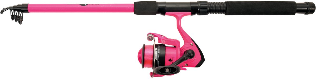 Albatros - tele combo rosa - carrete de caña telescópico - 210 cm - rosa con hilo de nailon