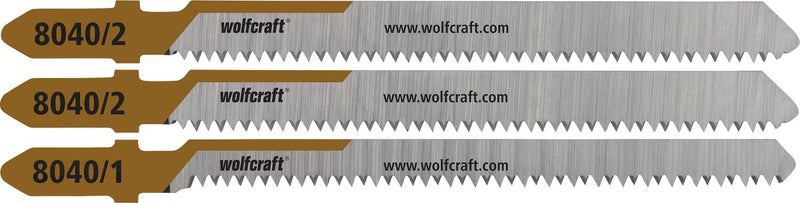 Wolfcraft - 3 lame per seghetto alternativo per metallo - taglio fine - attacco a U - per acciaio, rame e alluminio, profili in acciaio e perni in metallo - 8036000