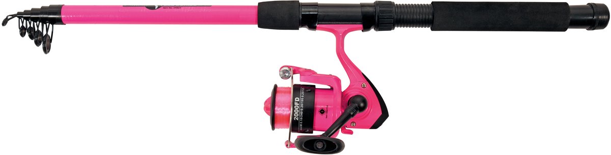 Albatros - tele combo pink - telescopische werphengel molen - 240cm - pink