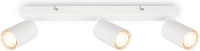Briloner tib - Focos de techo con 3 puntos de luz - Focos con casquillo GU10 - Barra giratoria - Inclinable - Focos de superficie - 44 cm